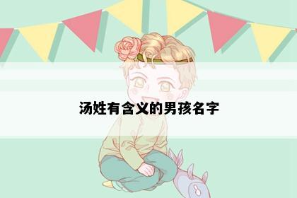 汤姓有含义的男孩名字
